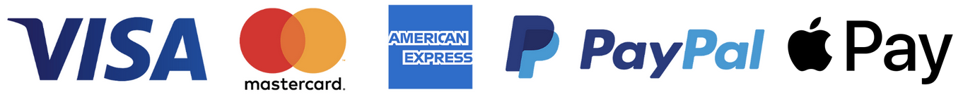 We accept Visa, Mastercard, American Express, PayPal, and Apple Pay